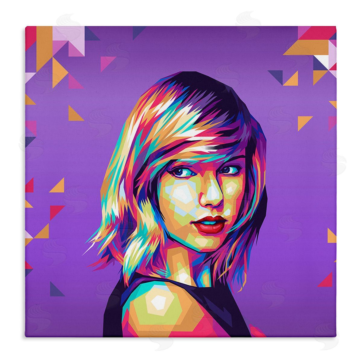 Birch & Ink Pop Icon on Purple Canvas Wall Art Print