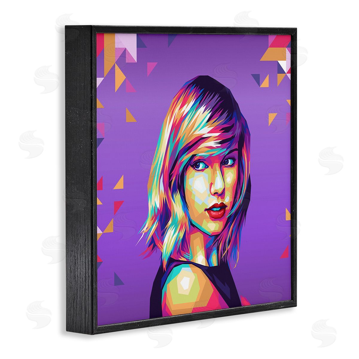 Birch & Ink Pop Icon on Purple Black Framed Giclee Wall Art Print