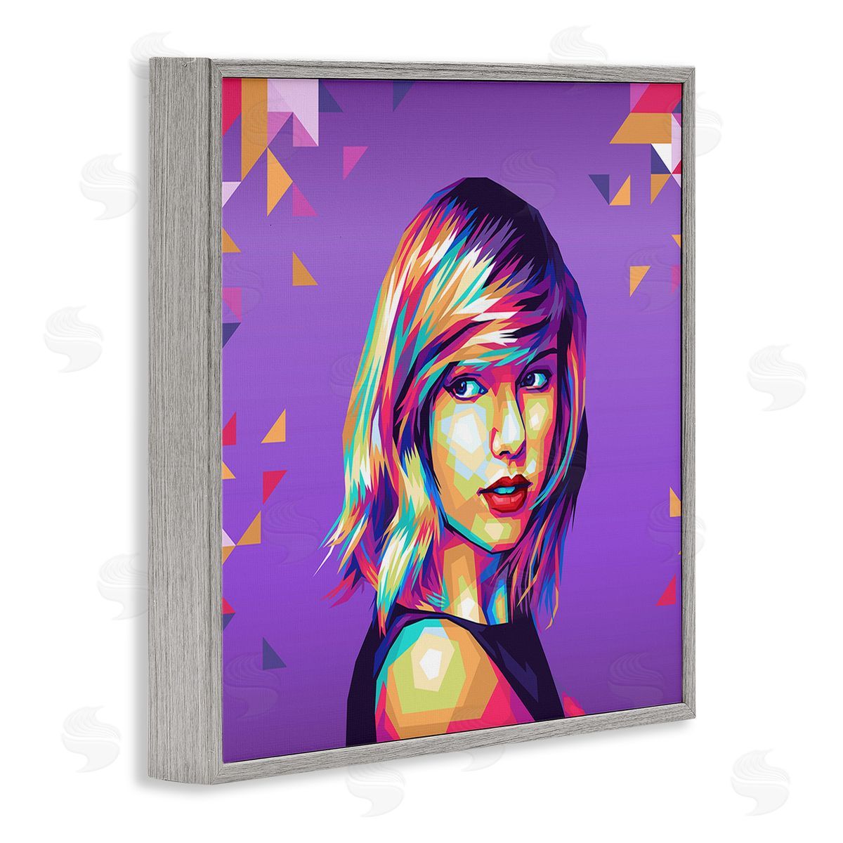 Birch & Ink Pop Icon on Purple Gray Framed Giclee Wall Art Print