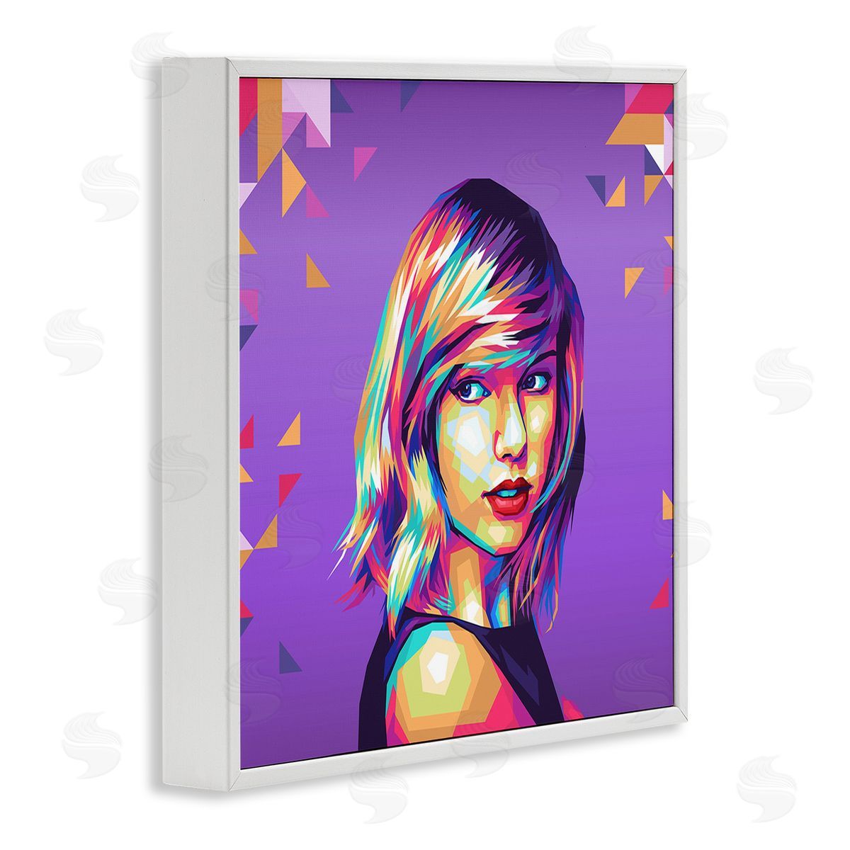 Birch & Ink Pop Icon on Purple White Framed Giclee Wall Art Print