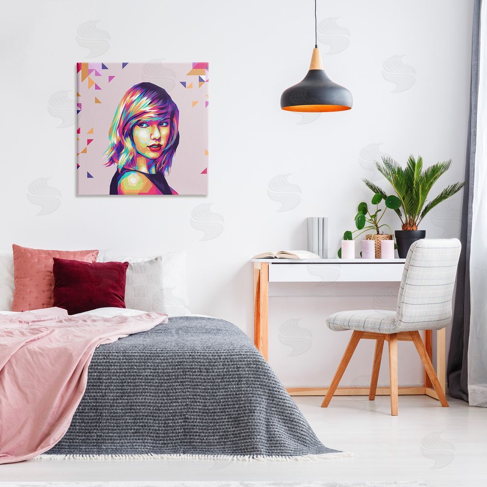 Birch & Ink Pop Icon with Pattern Canvas Wall Art Print in Room