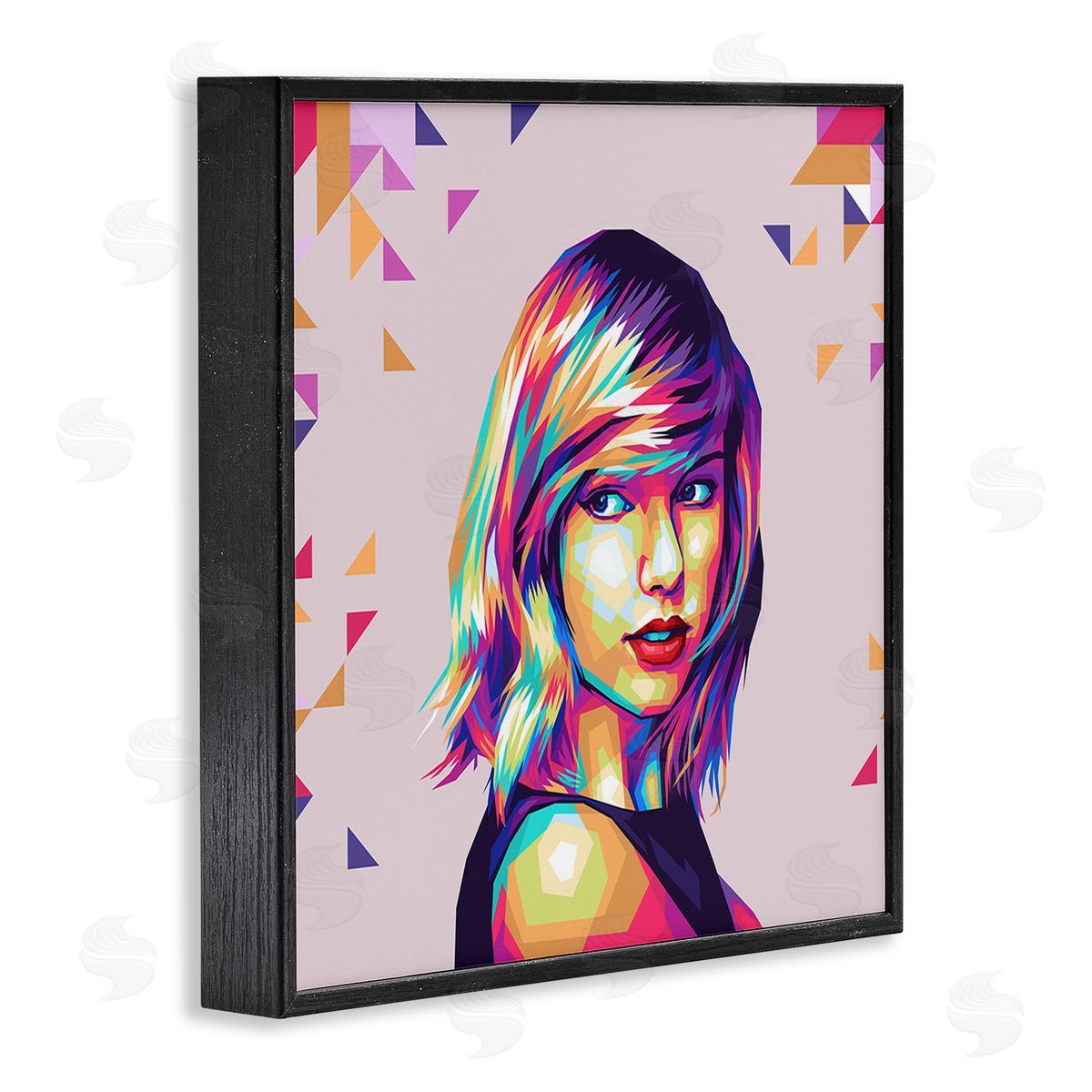 Birch & Ink Pop Icon with Pattern Black Framed Giclee Wall Art Print