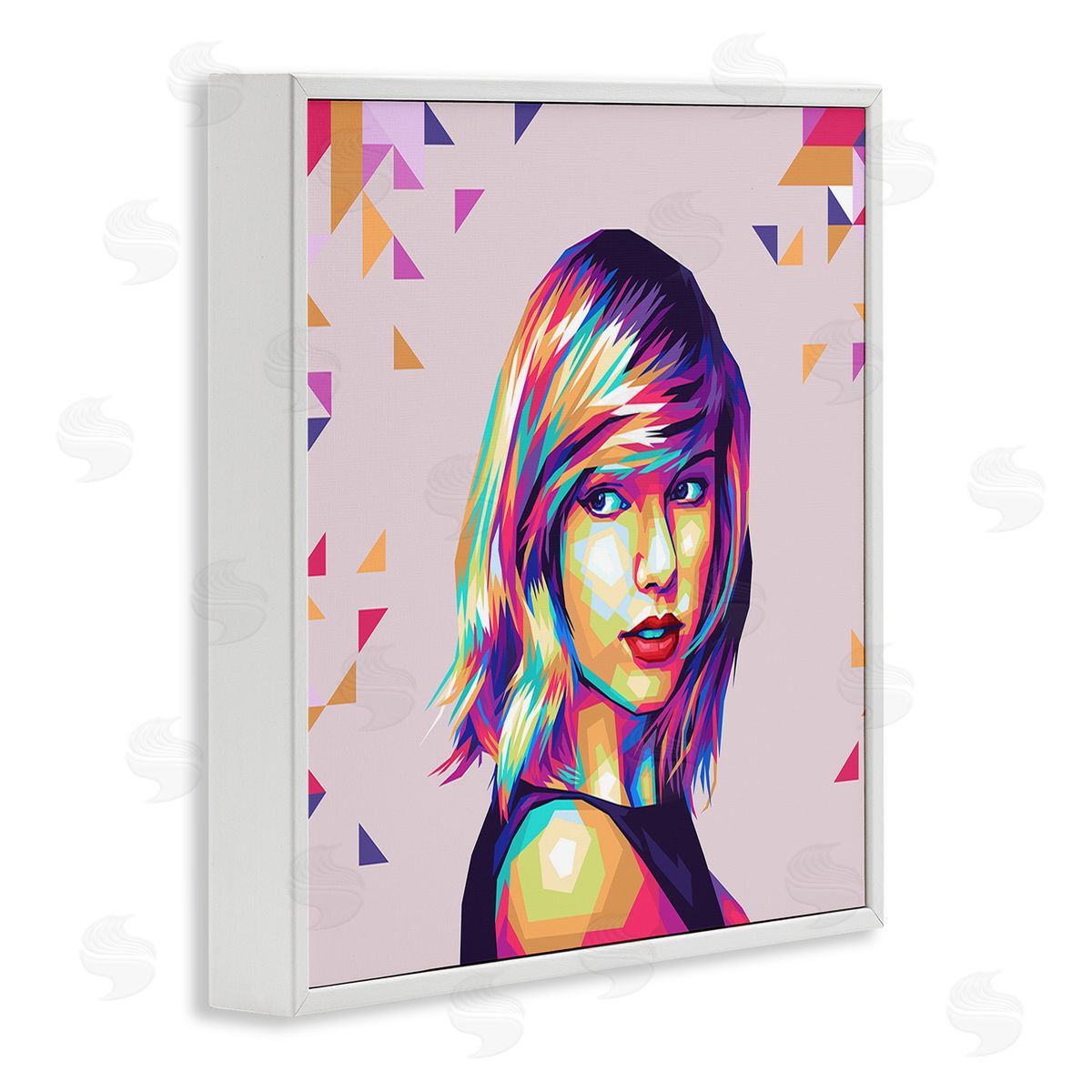 Birch & Ink Pop Icon with Pattern White Framed Giclee Wall Art Print