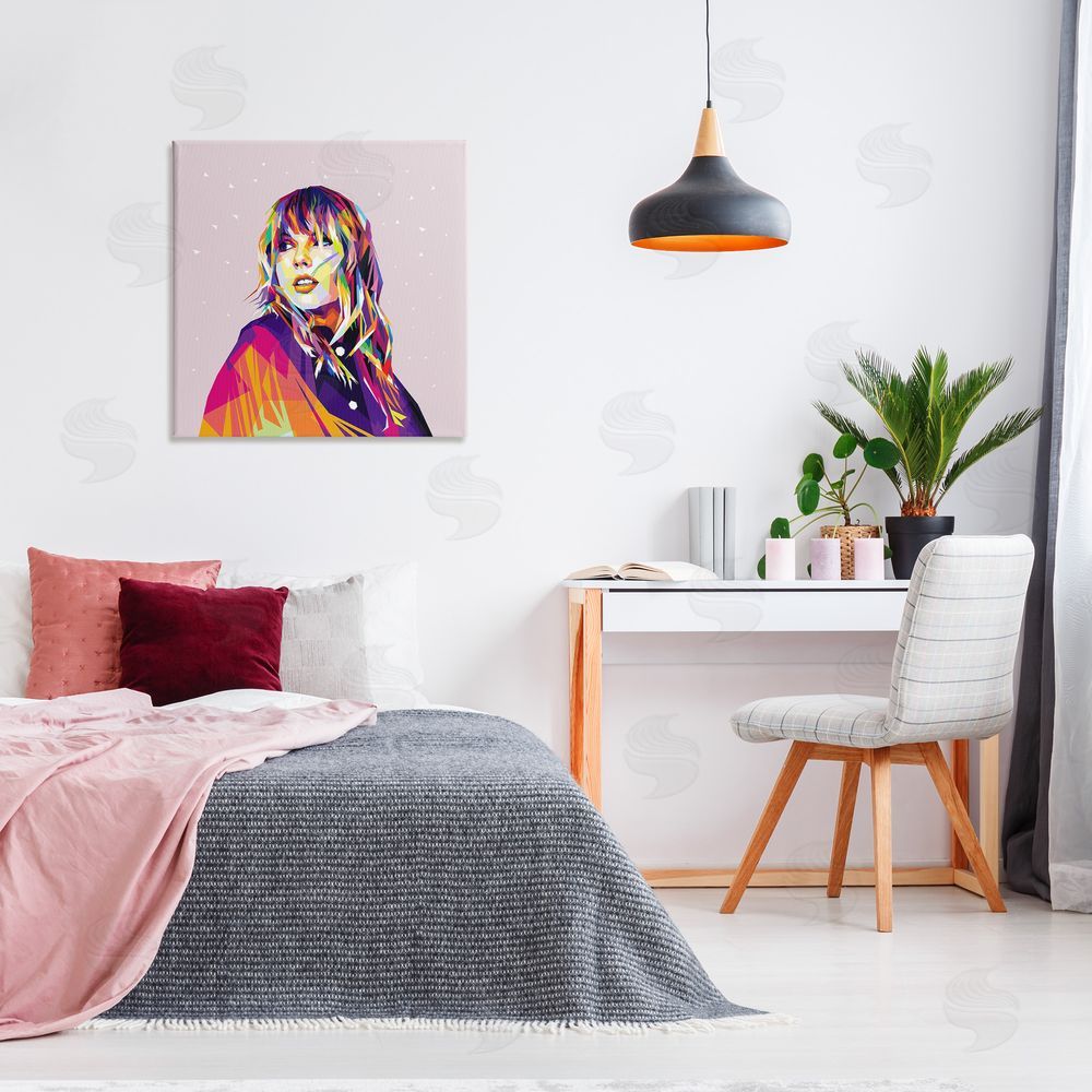 Birch & Ink Geometric Pattern Taylor Canvas Wall Art Print in Room