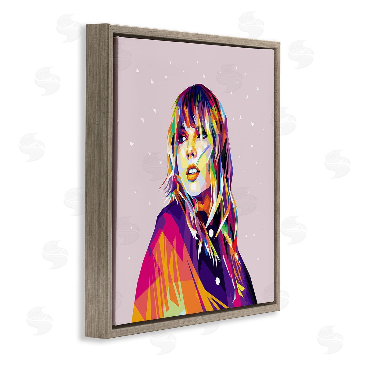 Birch & Ink Geometric Pattern Taylor Brown Floating Frame Canvas Wall Art Print