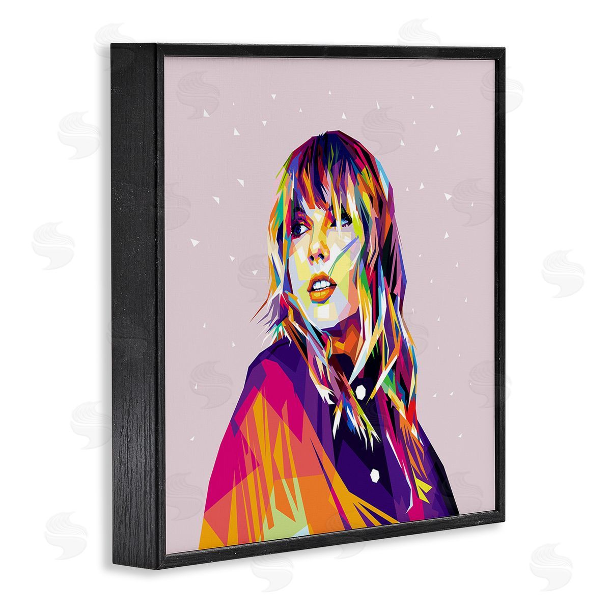 Birch & Ink Geometric Pattern Taylor Black Framed Giclee Wall Art Print