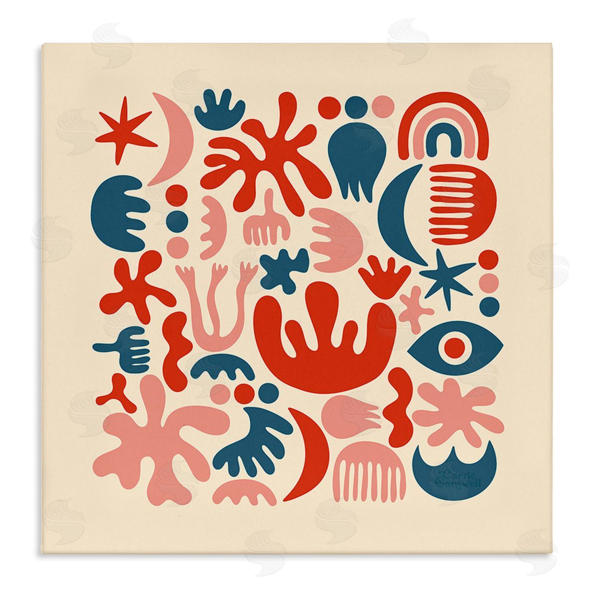 Carrie Cantwell Abstract Shapes Arrangement Canvas Wall Art Print