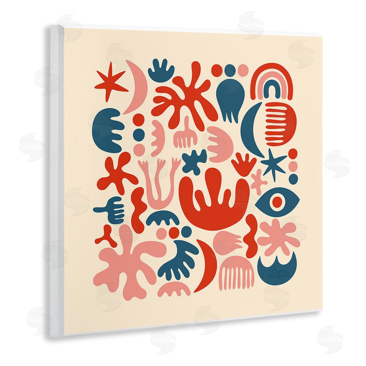 Carrie Cantwell Abstract Shapes Arrangement Wooden Wall Plaque Art Print