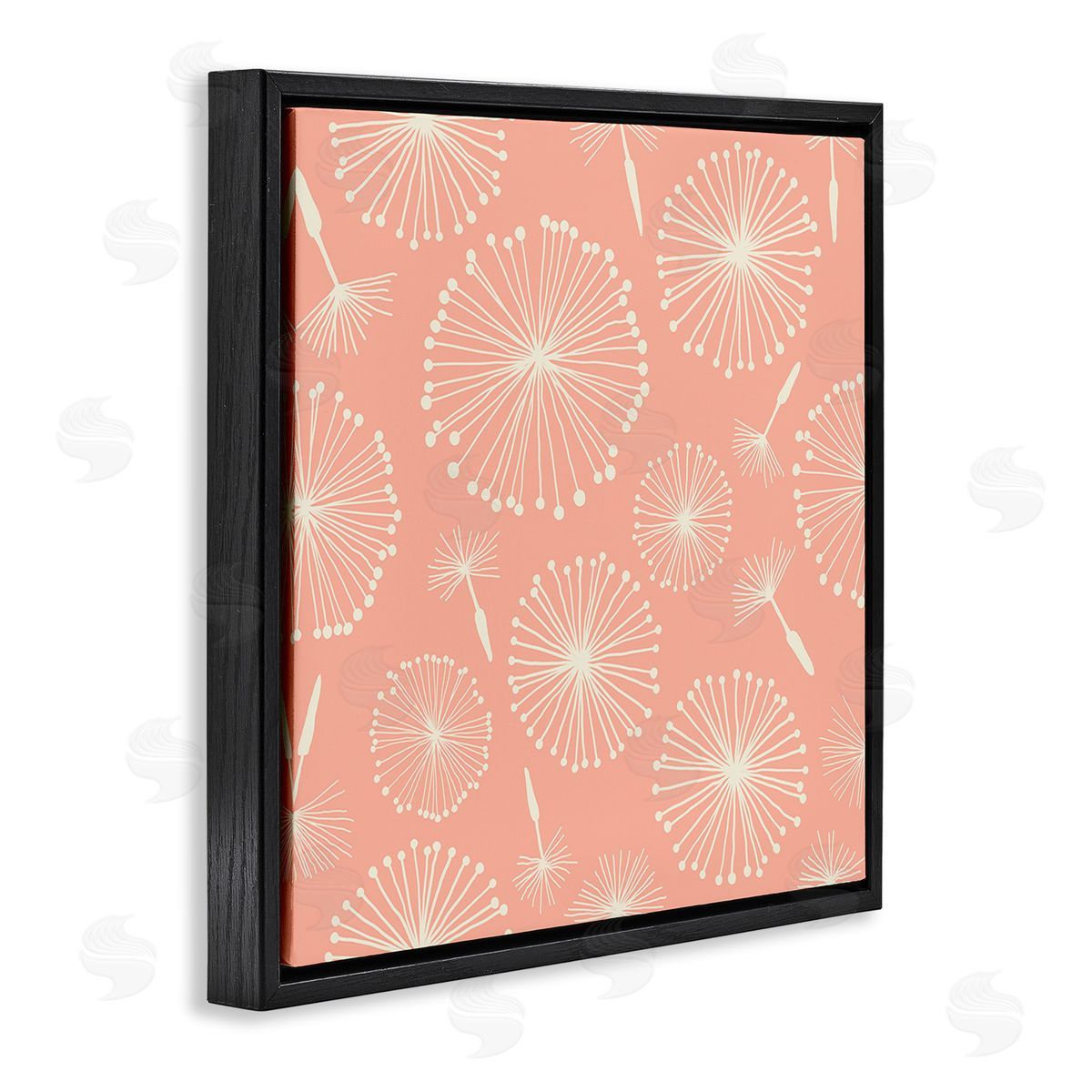 Carrie Cantwell Dandelions on Blush Black Floating Frame Canvas Wall Art Print