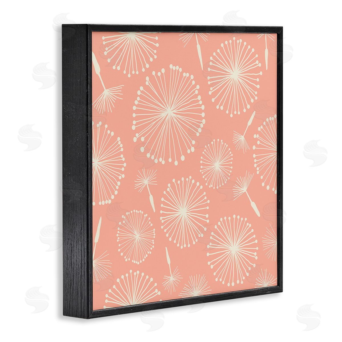 Carrie Cantwell Dandelions on Blush Black Framed Giclee Wall Art Print