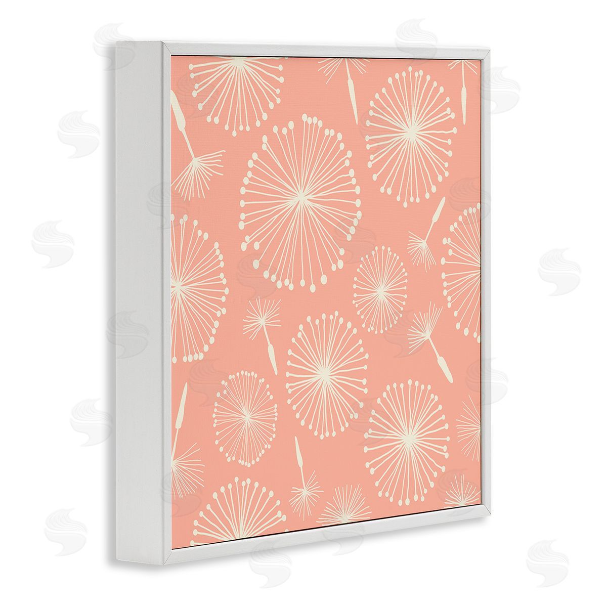 Carrie Cantwell Dandelions on Blush White Framed Giclee Wall Art Print