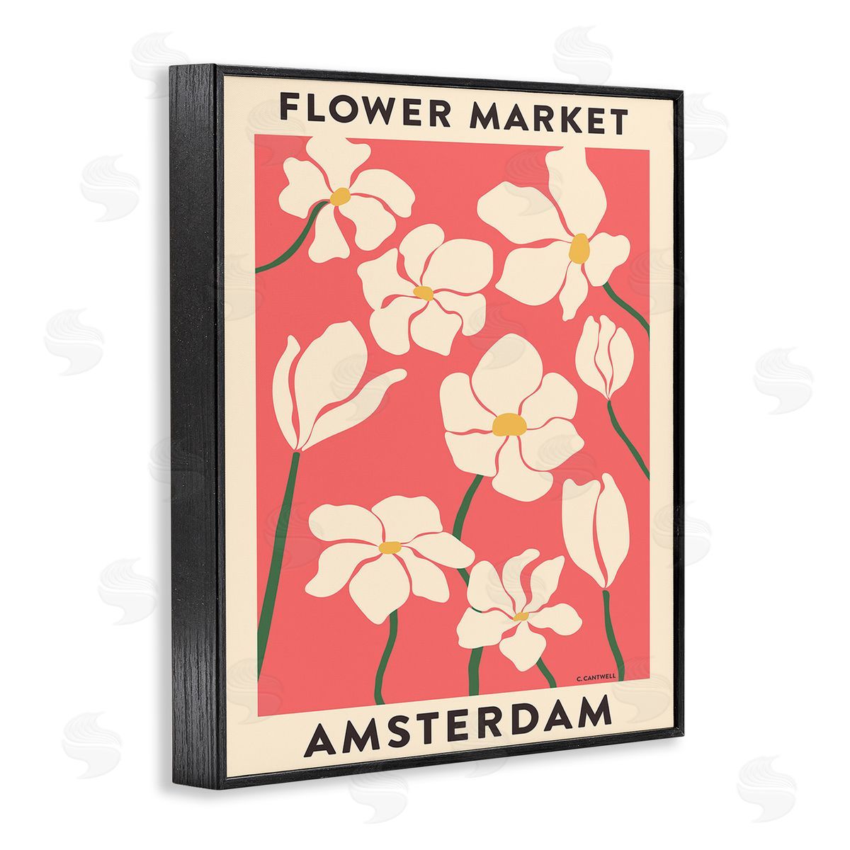 Carrie Cantwell Amsterdam Flower Market Black Framed Giclee Wall Art Print