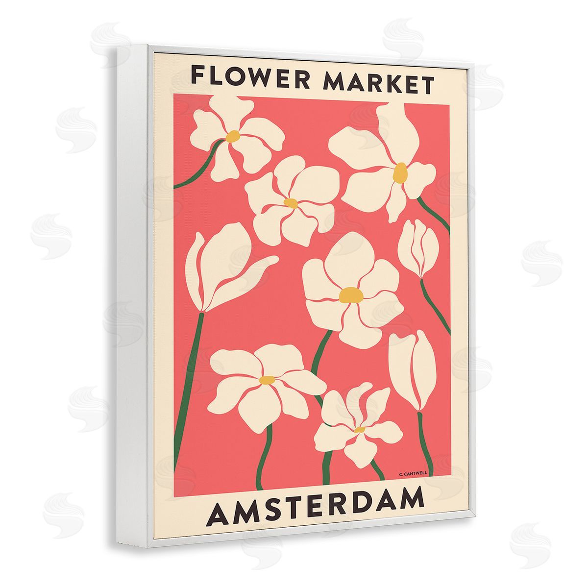 Carrie Cantwell Amsterdam Flower Market White Framed Giclee Wall Art Print