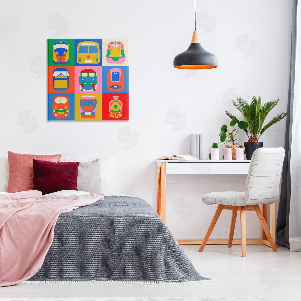 Carrie Cantwell Various Bold Vehicles Canvas Wall Art Print in Room