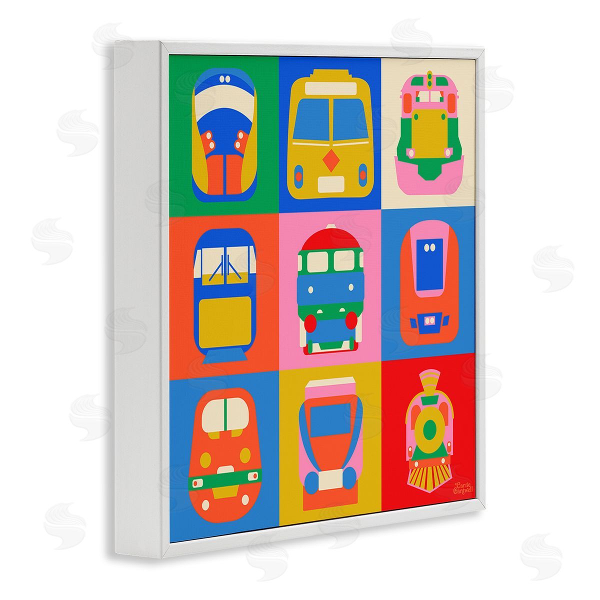 Carrie Cantwell Various Bold Vehicles White Framed Giclee Wall Art Print