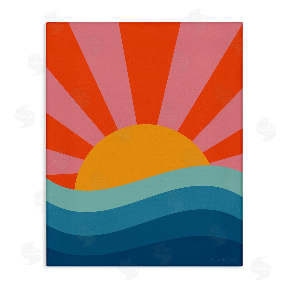 Carrie Cantwell Sun Rays on Sea Canvas Wall Art Print