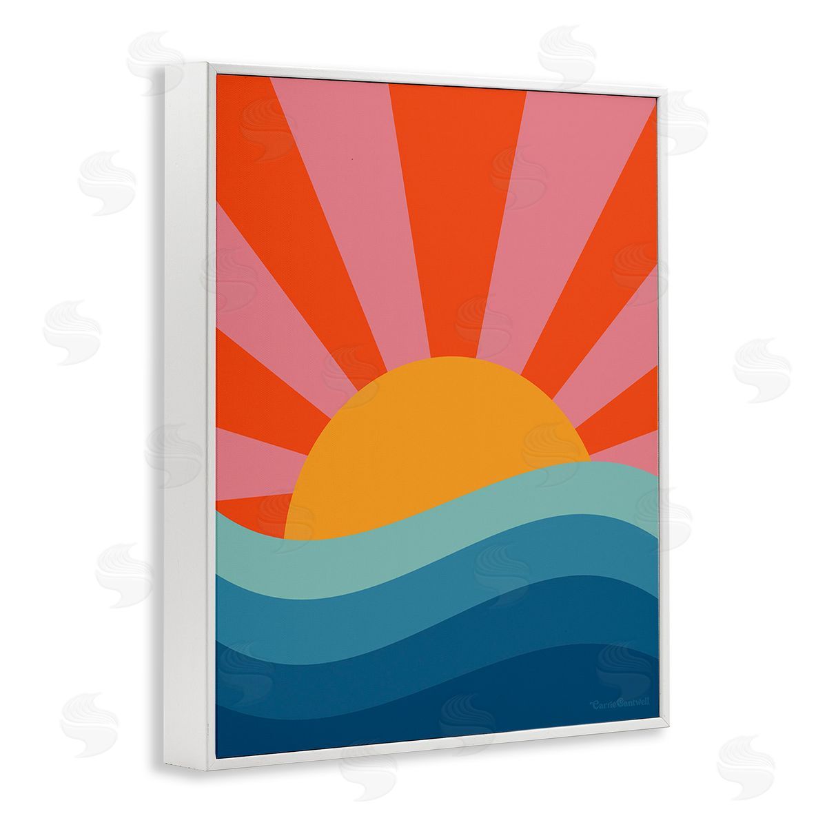 Carrie Cantwell Sun Rays on Sea White Framed Giclee Wall Art Print
