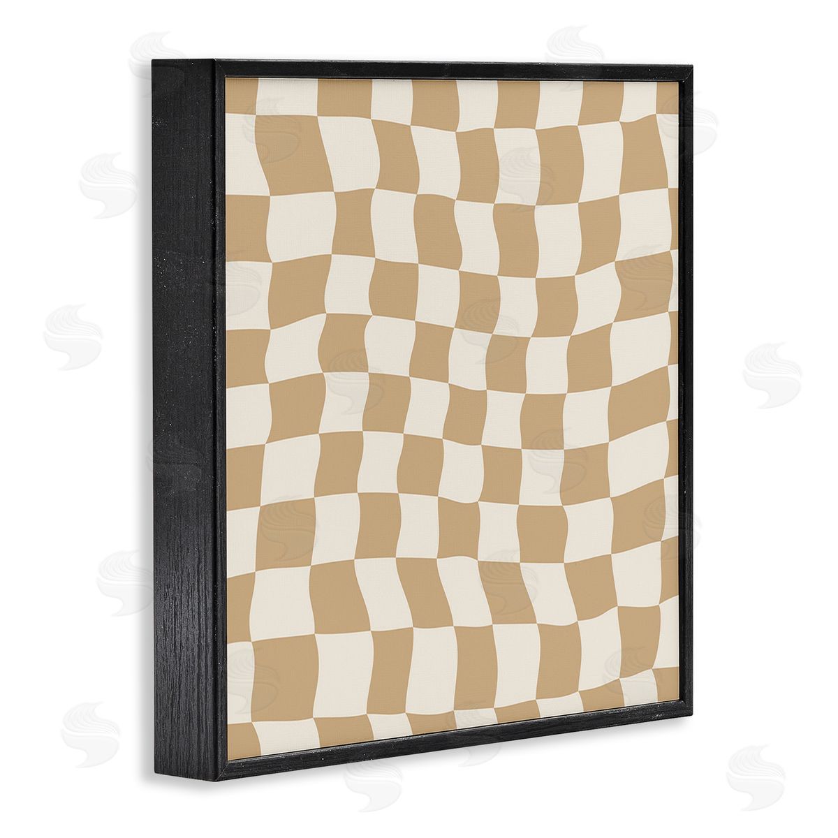 Carrie Cantwell Wavy Checkered Pattern Black Framed Giclee Wall Art Print