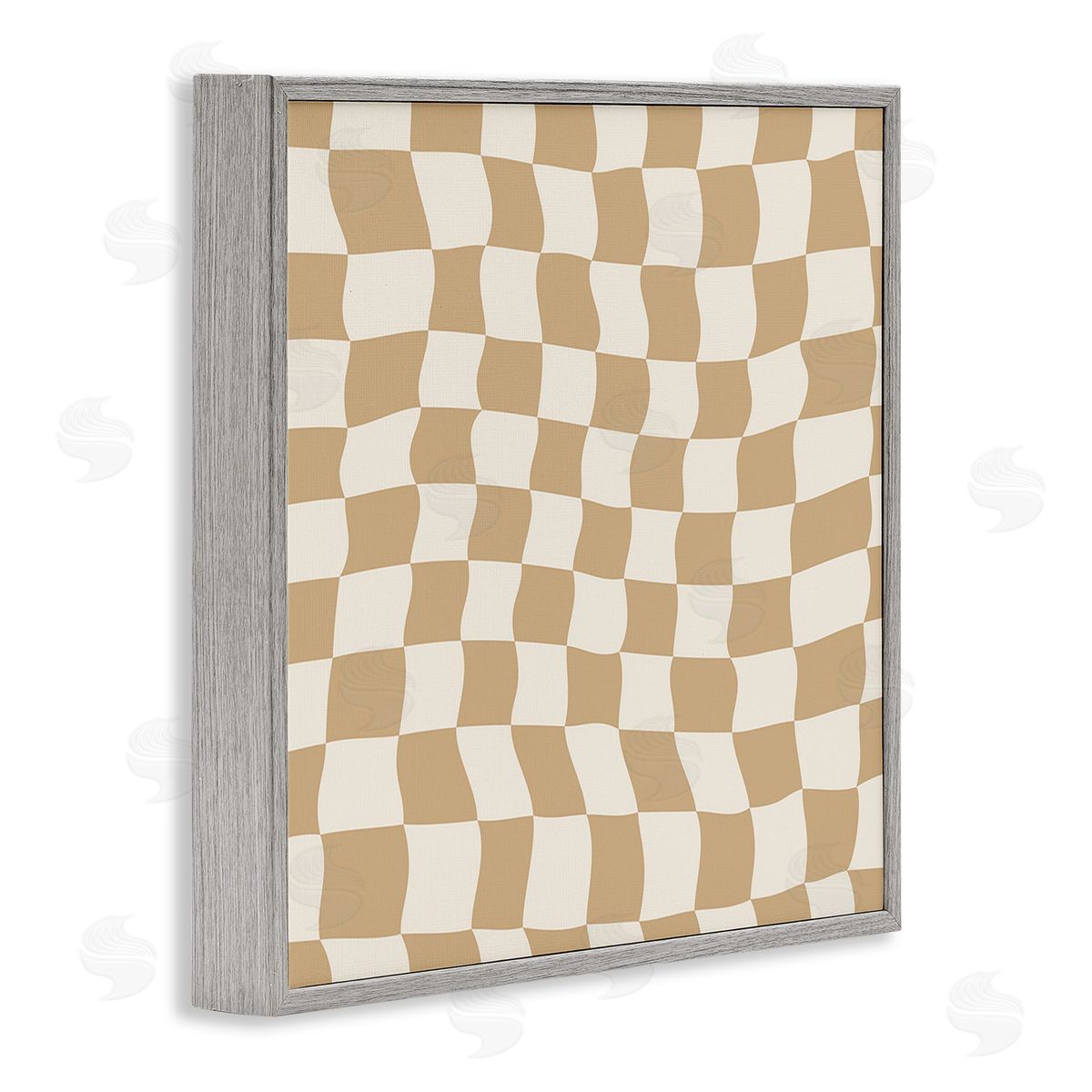 Carrie Cantwell Wavy Checkered Pattern Gray Framed Giclee Wall Art Print