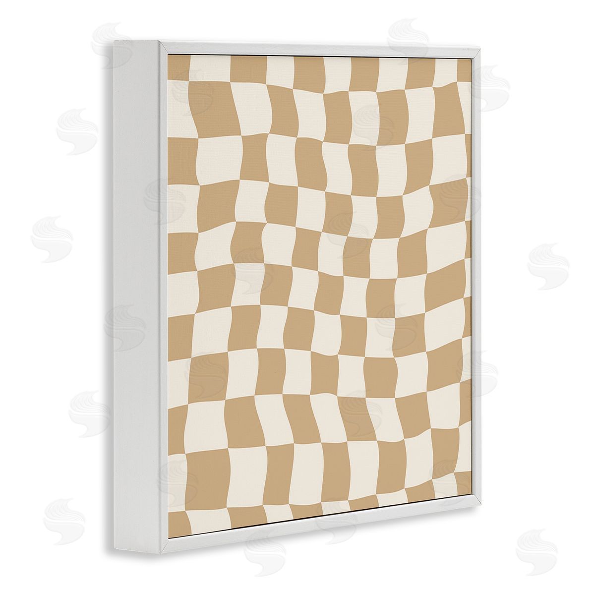 Carrie Cantwell Wavy Checkered Pattern White Framed Giclee Wall Art Print