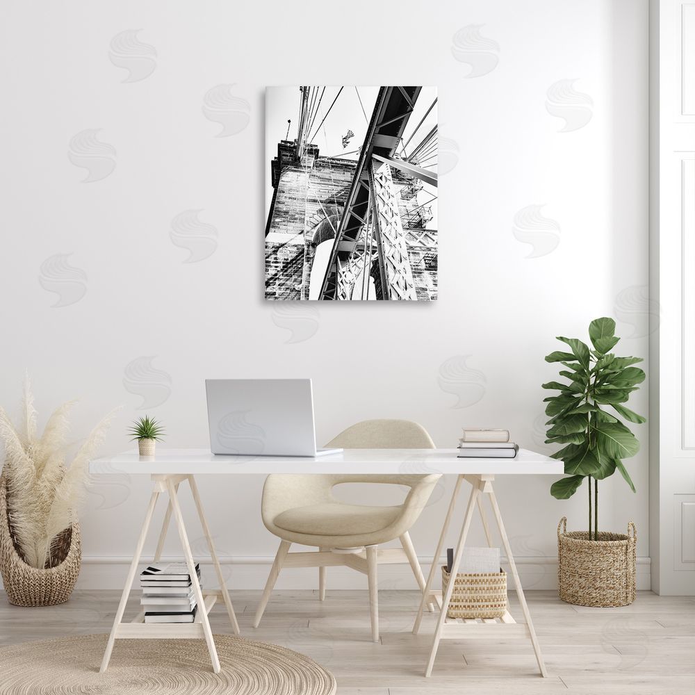 Donnie Quillen Grey Urban Bridge Canvas Wall Art Print in Room