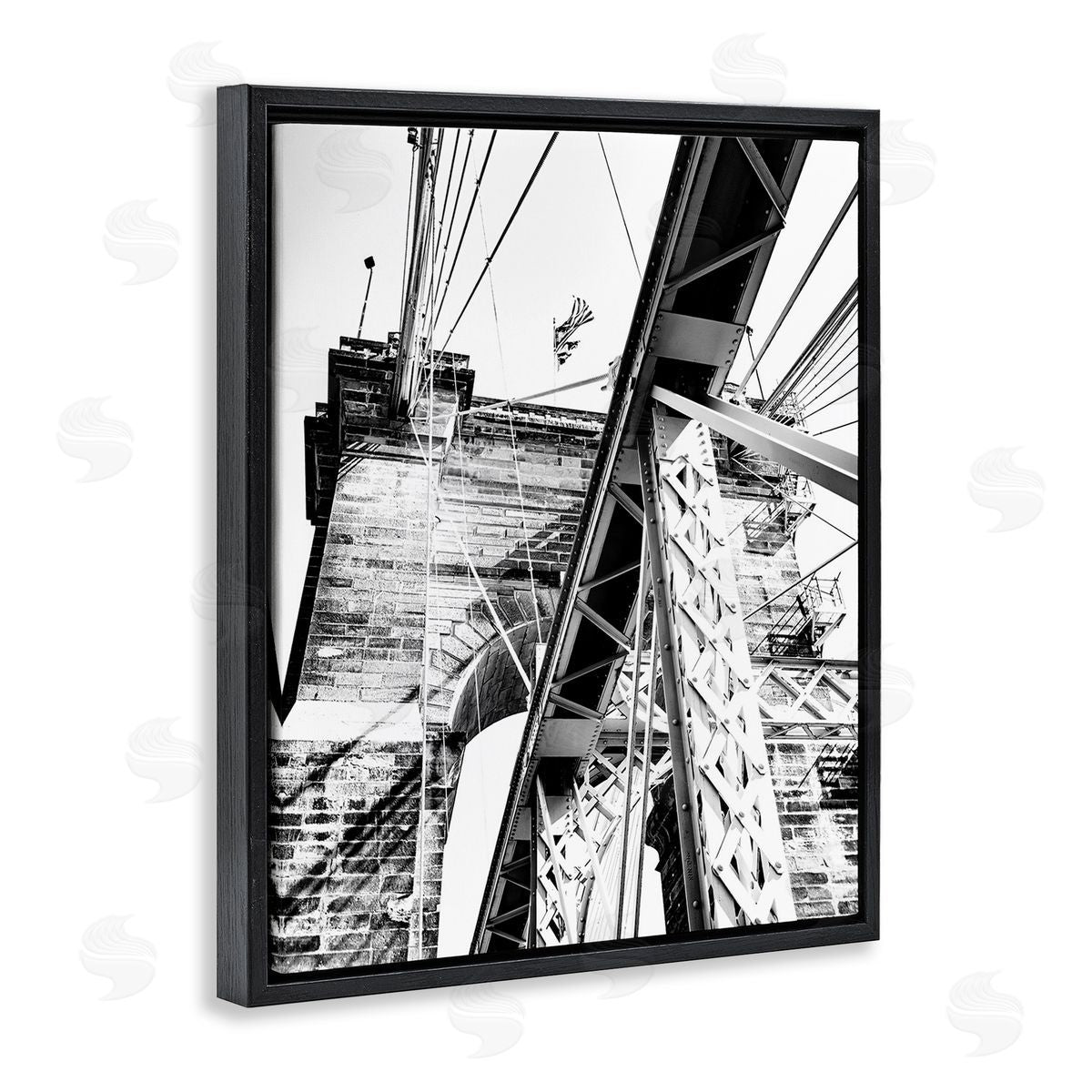 Donnie Quillen Grey Urban Bridge Black Floating Frame Canvas Wall Art Print