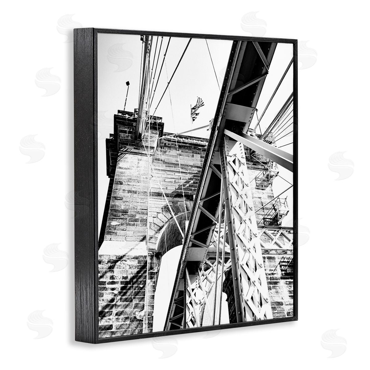 Donnie Quillen Grey Urban Bridge Black Framed Giclee Wall Art Print