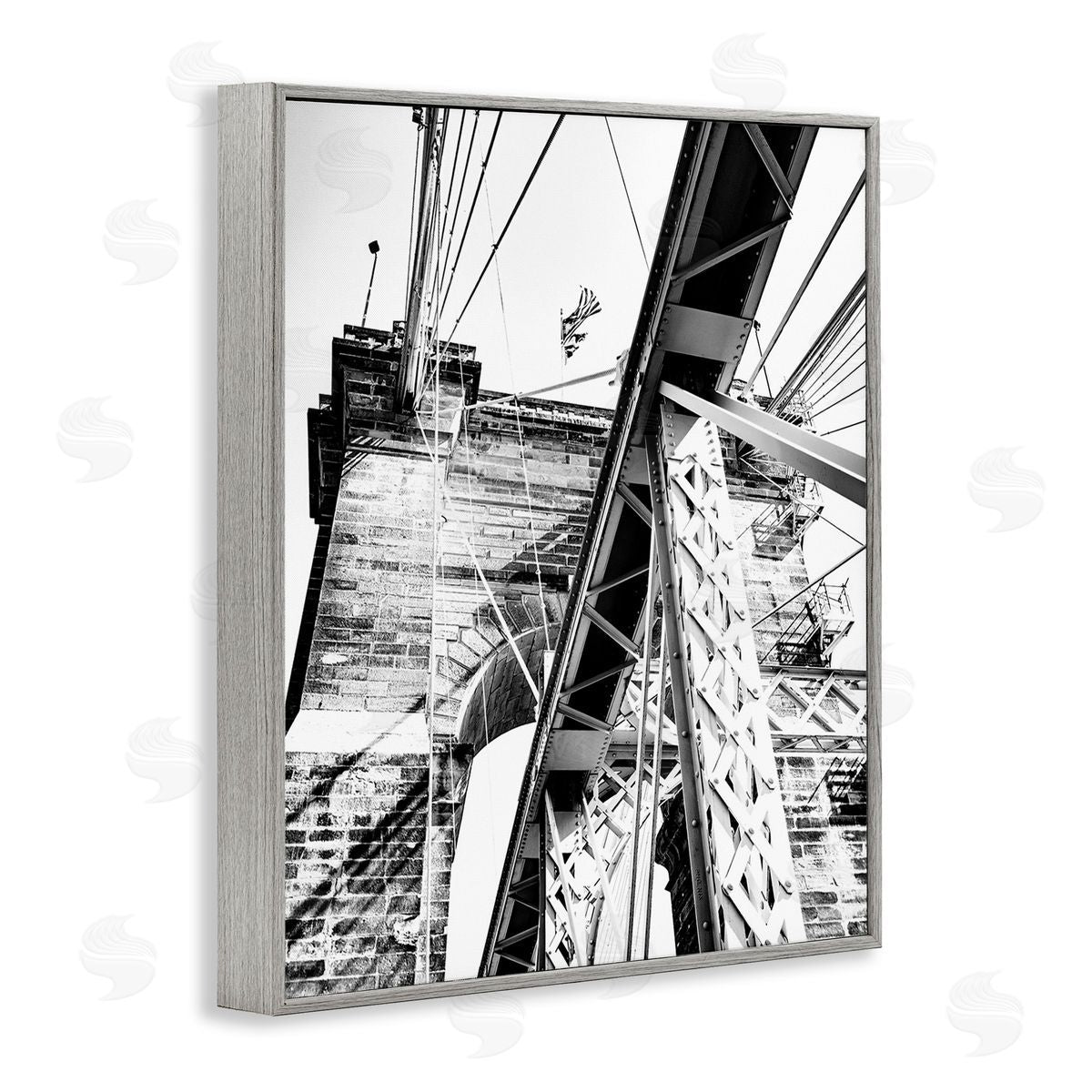 Donnie Quillen Grey Urban Bridge Gray Framed Giclee Wall Art Print