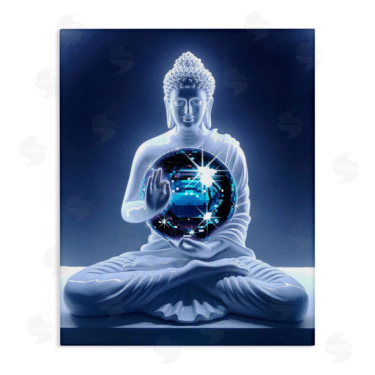 Ziwei Li Buddha with Disco Ball Canvas Wall Art Print