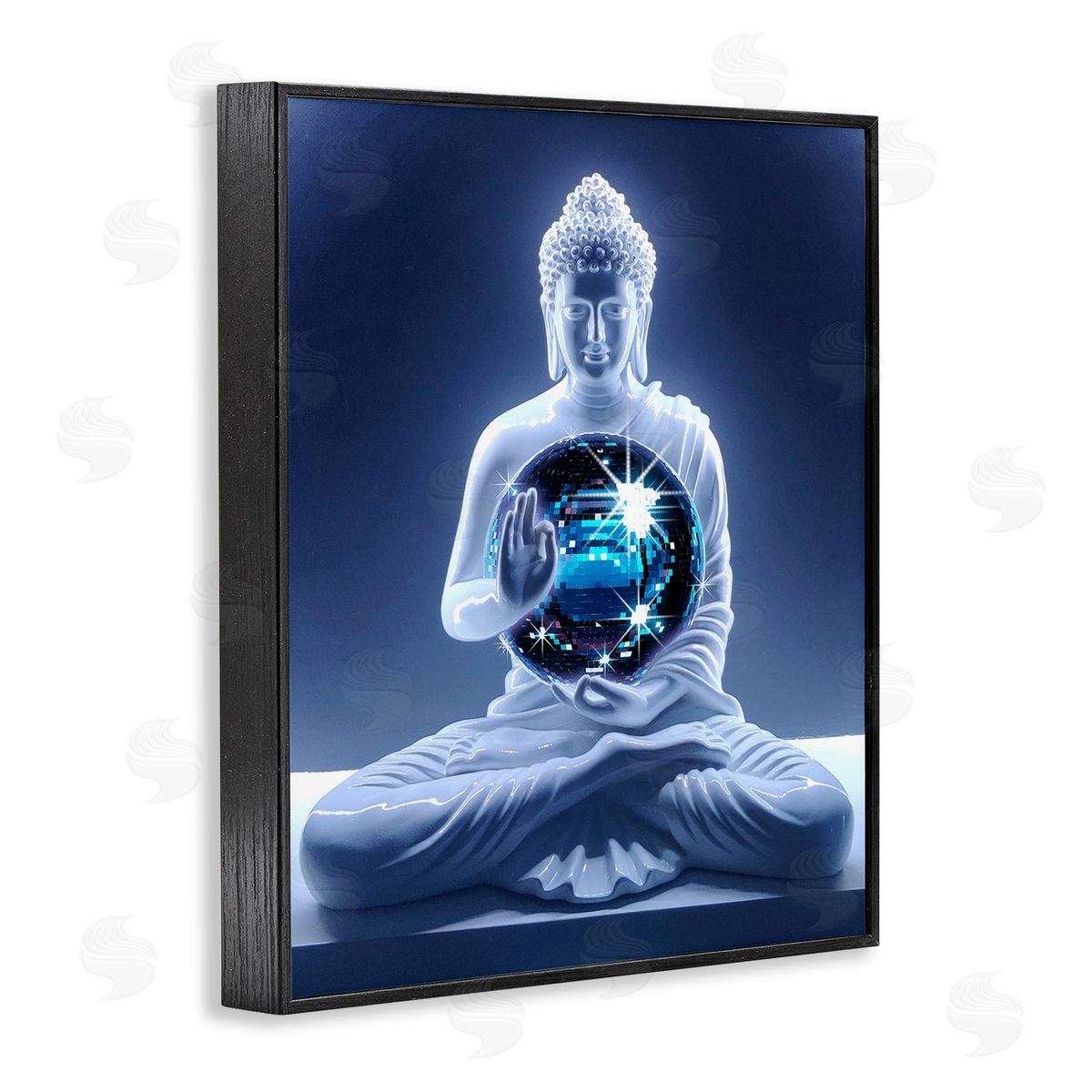 Ziwei Li Buddha with Disco Ball Black Framed Giclee Wall Art Print