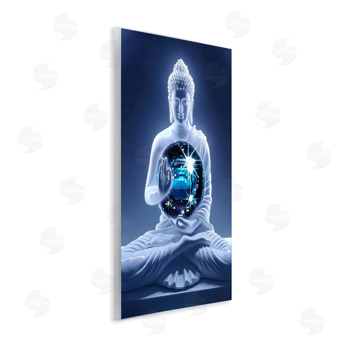 Ziwei Li Buddha with Disco Ball Wooden Wall Plaque Art Print