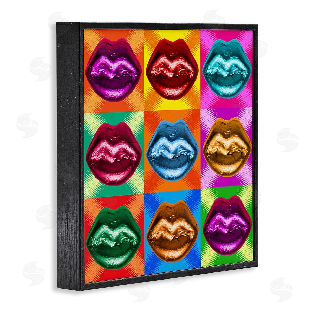 Ziwei Li Vivid Lips Abstraction Black Framed Giclee Wall Art Print