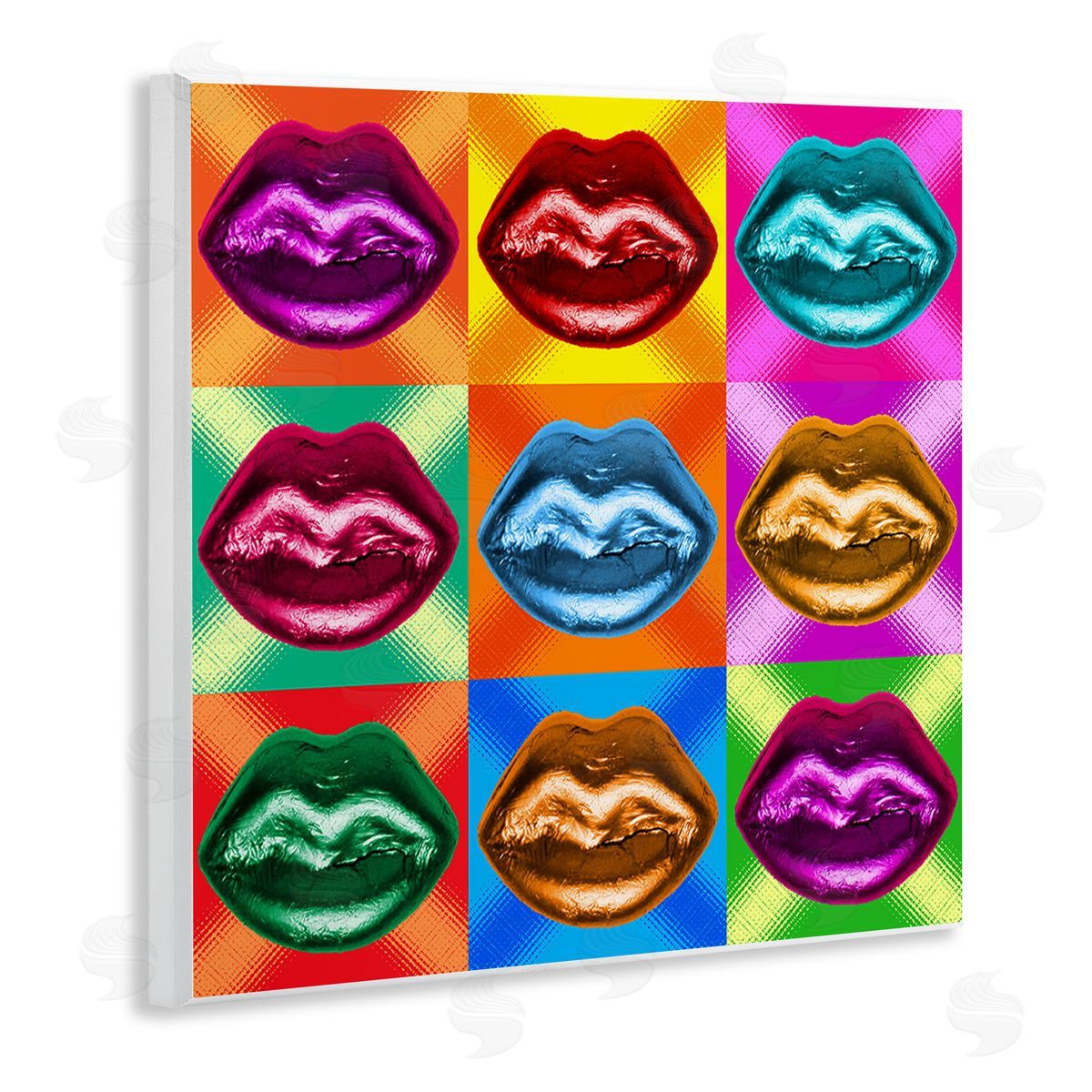 Ziwei Li Vivid Lips Abstraction Wooden Wall Plaque Art Print