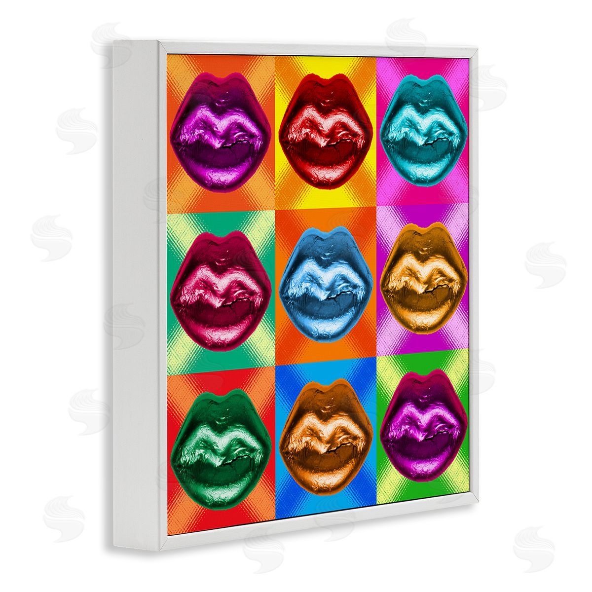 Ziwei Li Vivid Lips Abstraction White Framed Giclee Wall Art Print