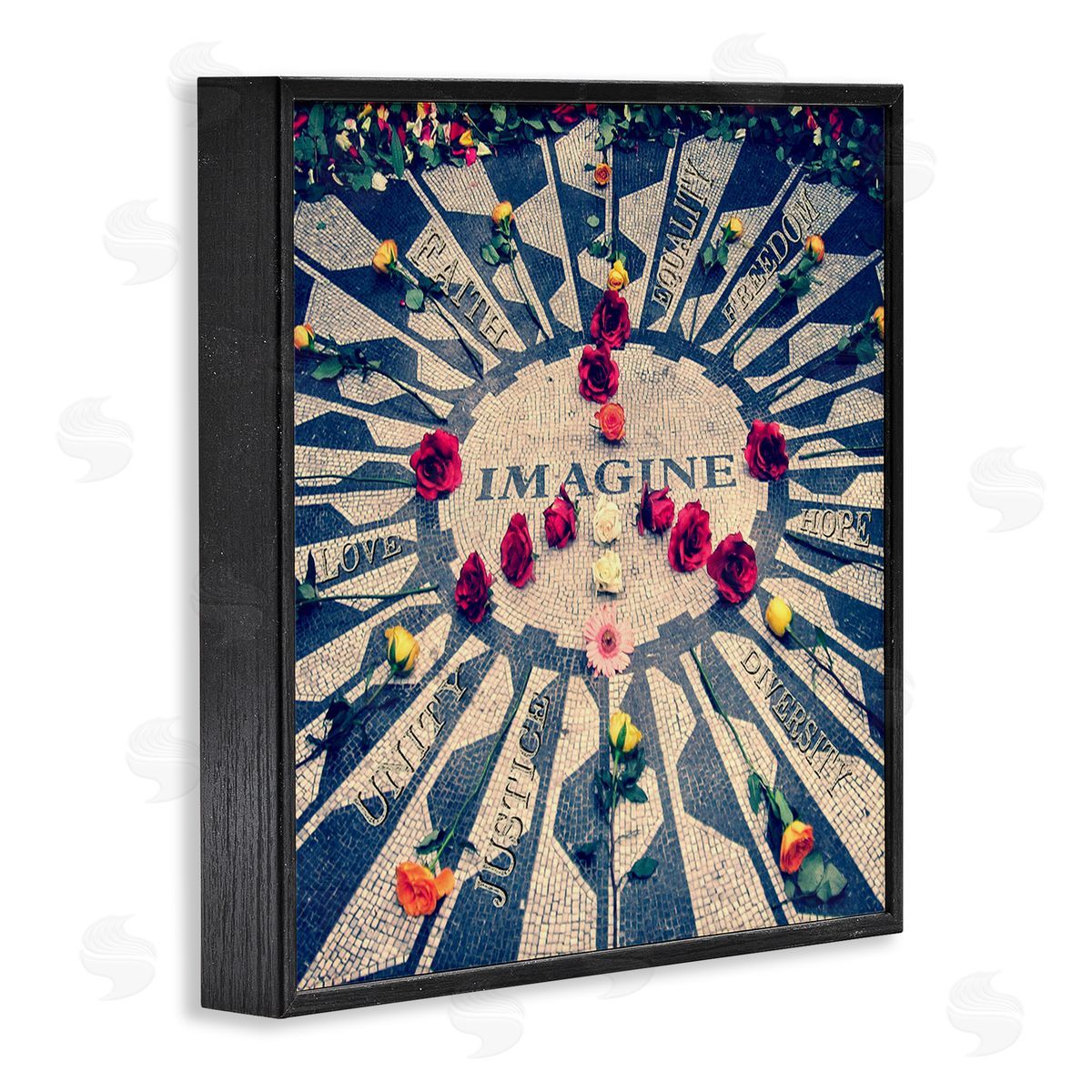 Graffitee Studios Inspirational Imagine Phrases Black Framed Giclee Wall Art Print