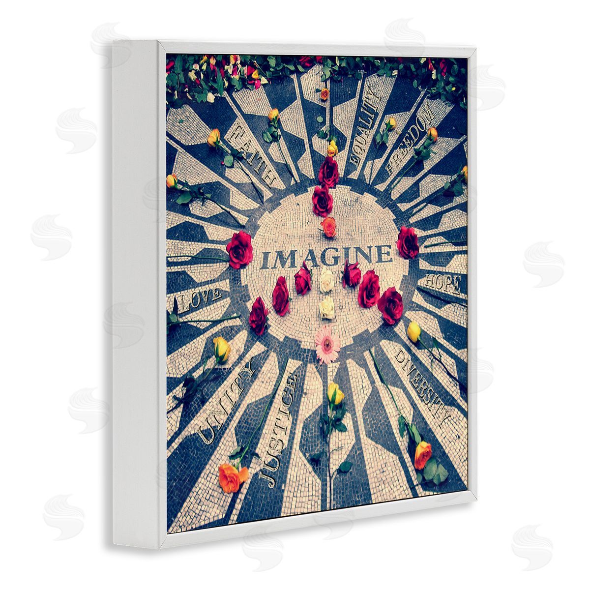 Graffitee Studios Inspirational Imagine Phrases White Framed Giclee Wall Art Print