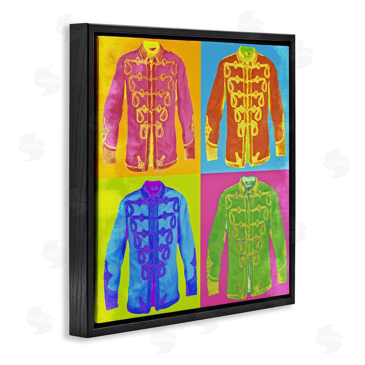 Graffitee Studios Modern Hue Jackets Black Floating Frame Canvas Wall Art Print