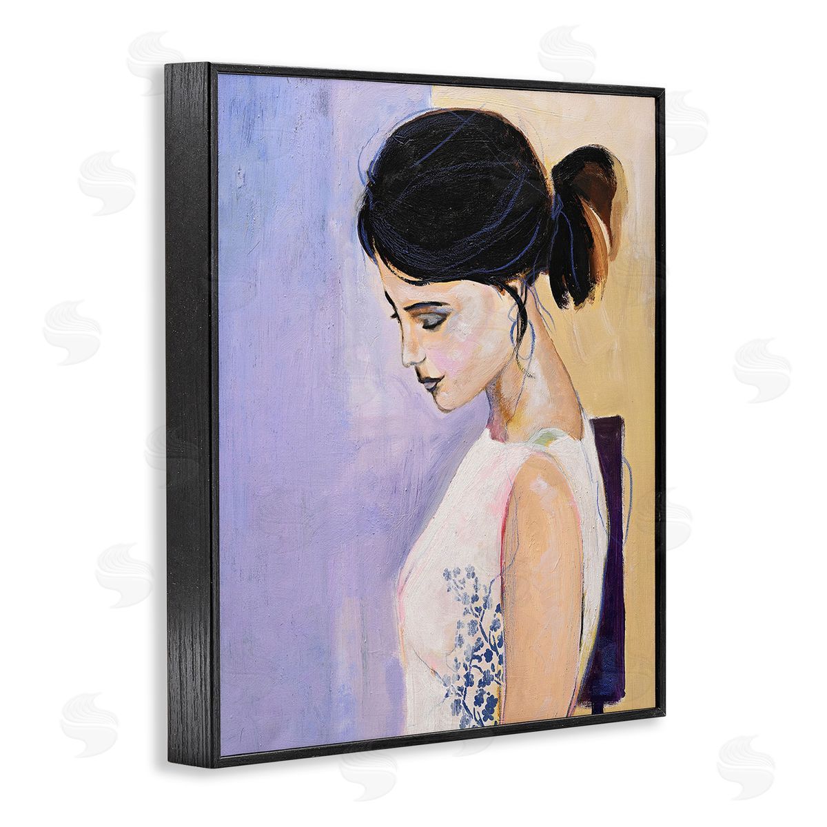 Design Fabrikken Traditional Portrait of Woman Black Framed Giclee Wall Art Print
