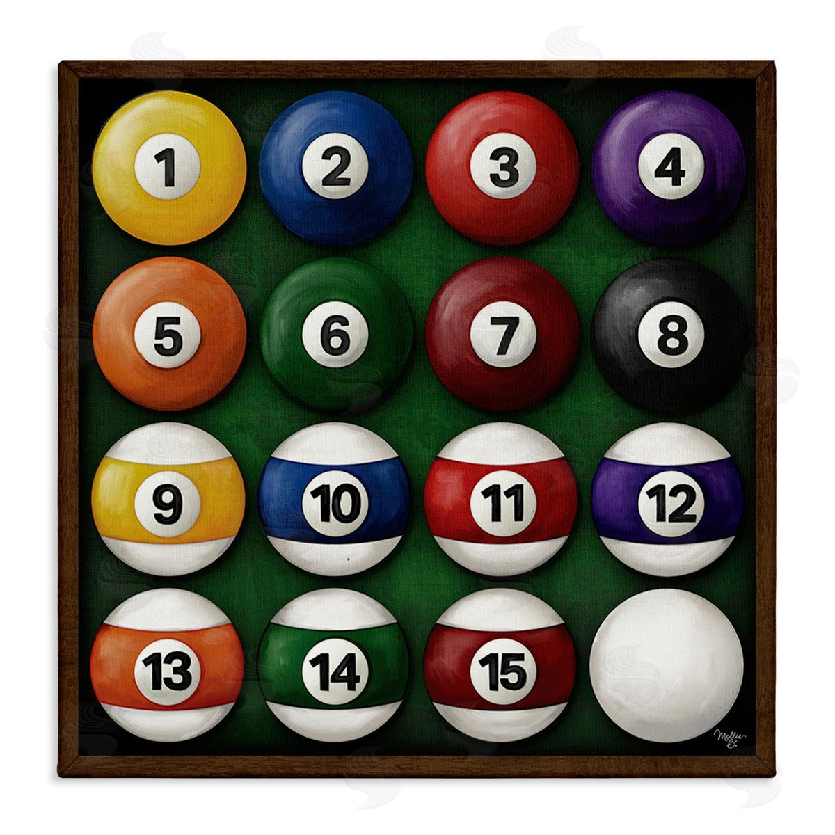 Mollie B. Traditional Billiards Balls Canvas Wall Art Print