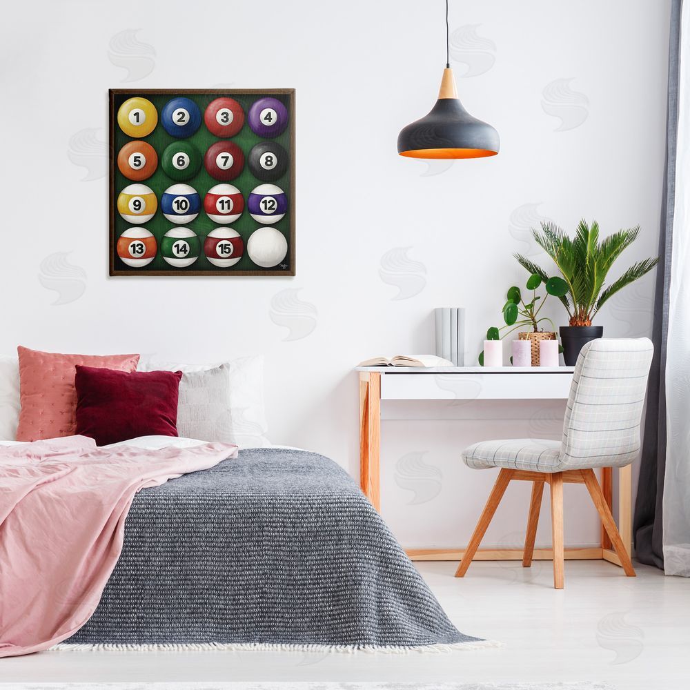 Mollie B. Traditional Billiards Balls Canvas Wall Art Print in Room