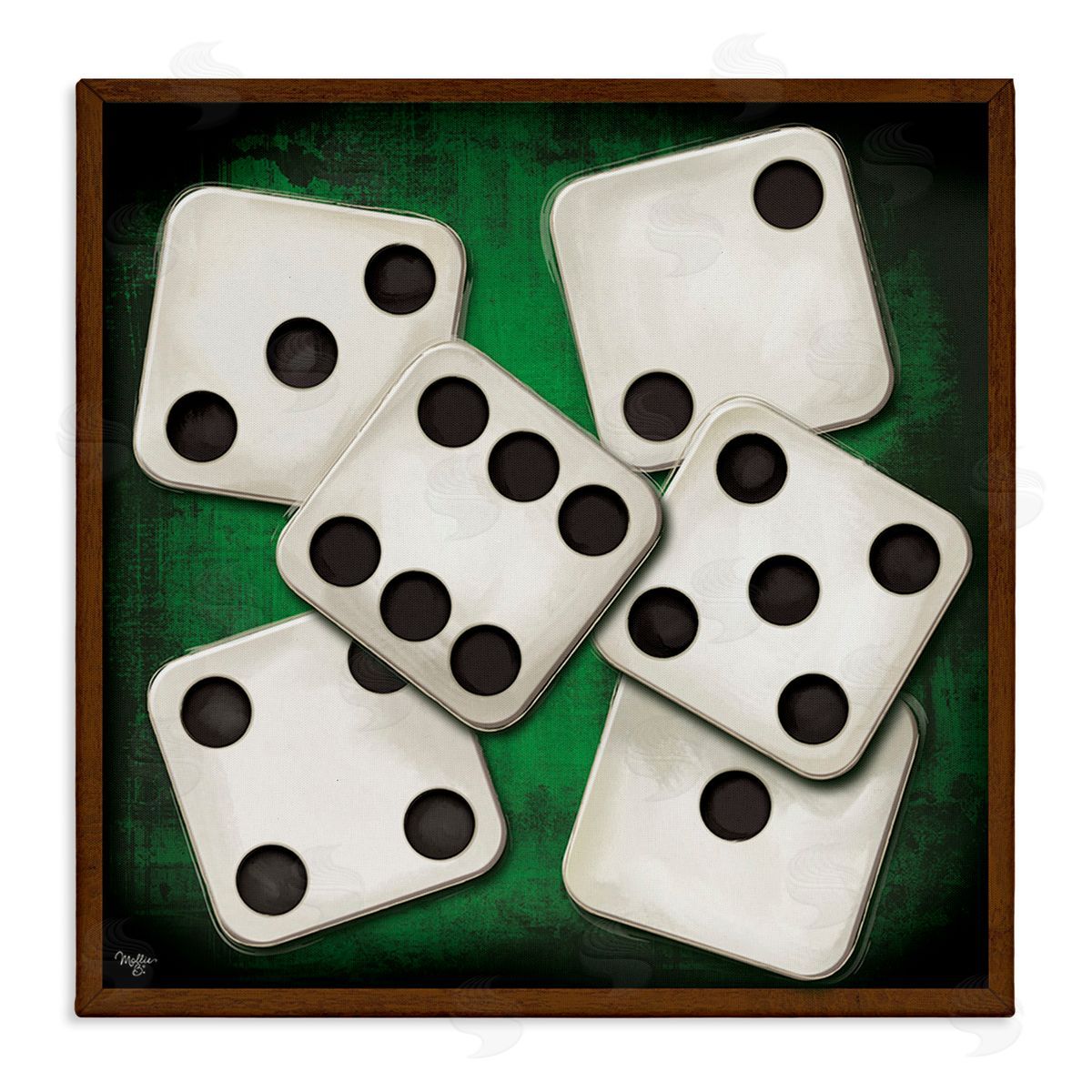 Mollie B. Dice on Casino Table Canvas Wall Art Print