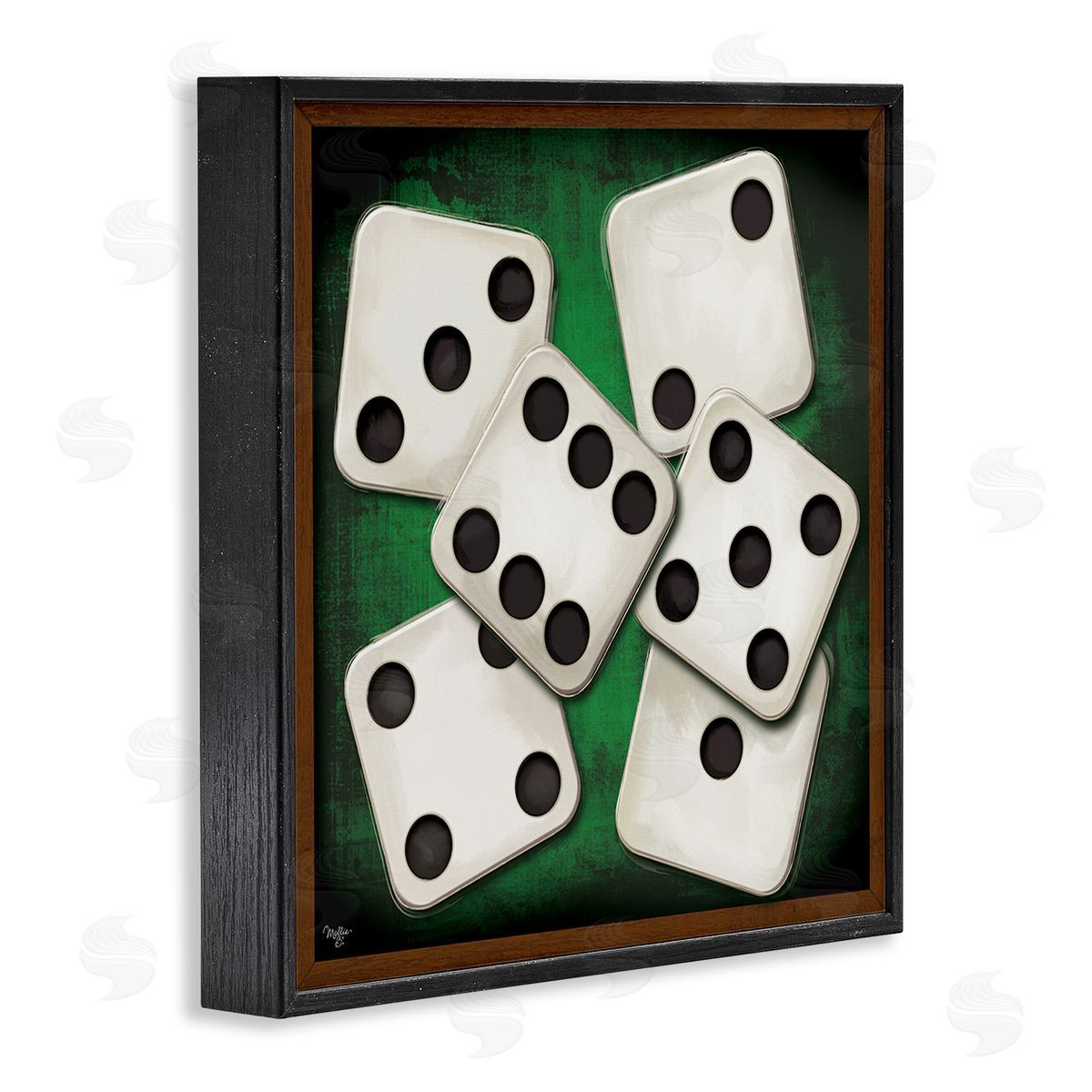 Mollie B. Dice on Casino Table Black Framed Giclee Wall Art Print