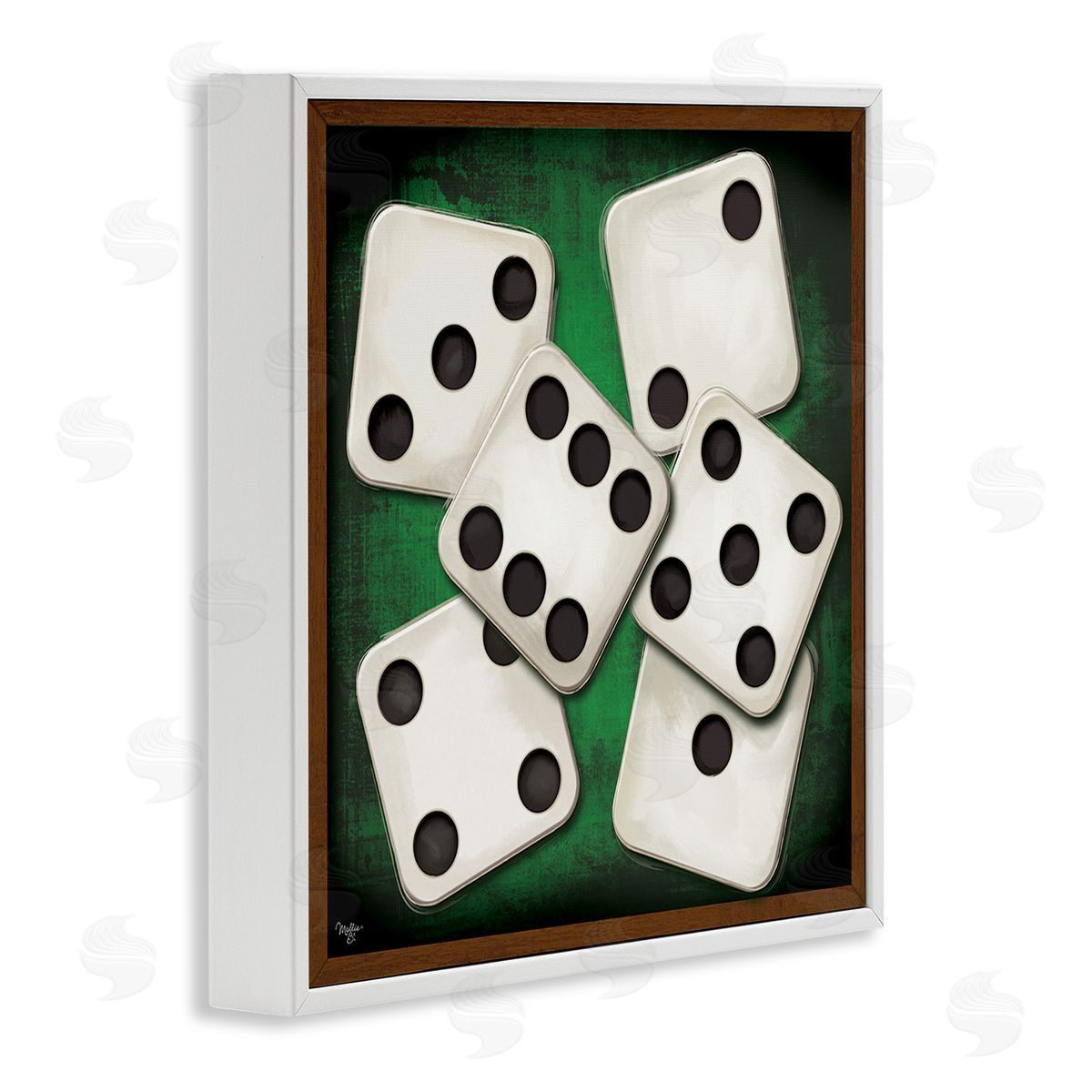 Mollie B. Dice on Casino Table White Framed Giclee Wall Art Print