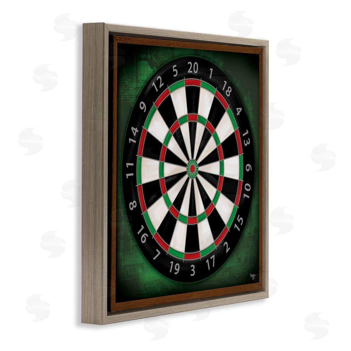 Mollie B. Traditional Darts Game Brown Floating Frame Canvas Wall Art Print