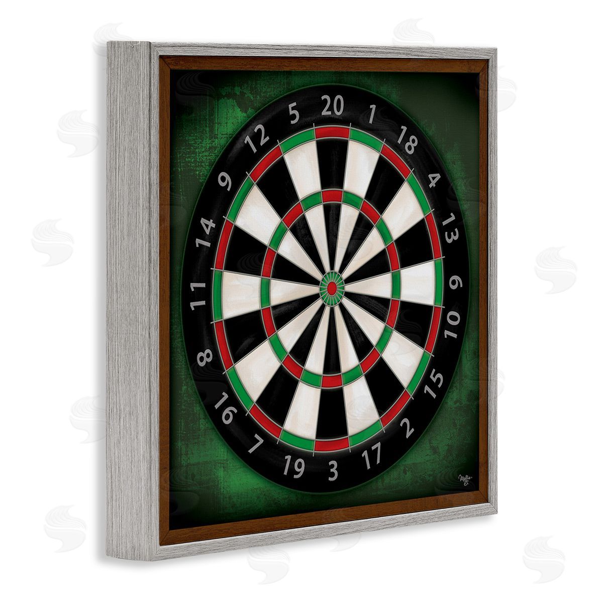 Mollie B. Traditional Darts Game Gray Framed Giclee Wall Art Print