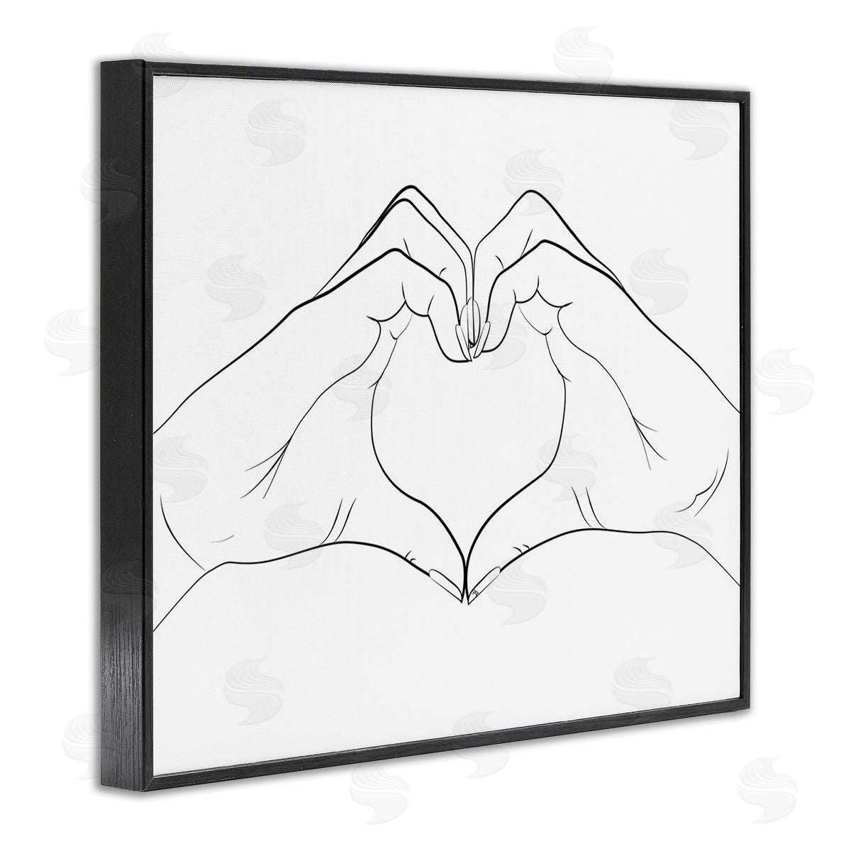 Martina Pavlova Heart Shape Hands Black Framed Giclee Wall Art Print