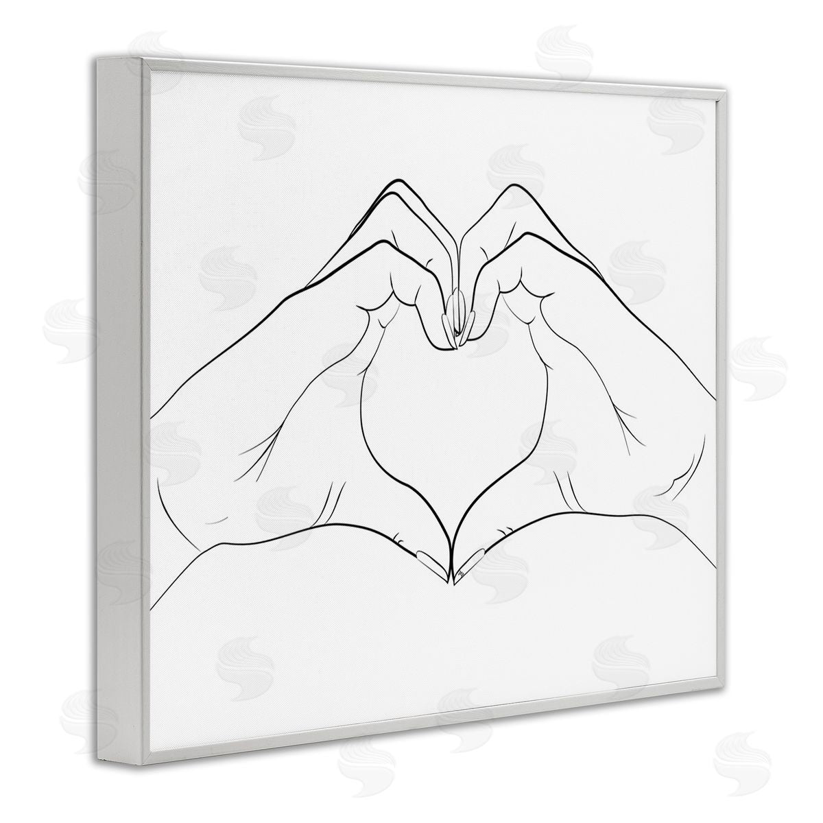 Martina Pavlova Heart Shape Hands White Framed Giclee Wall Art Print