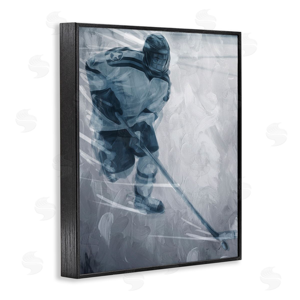Milli Villa Hockey Player on Ice Black Framed Giclee Wall Art Print