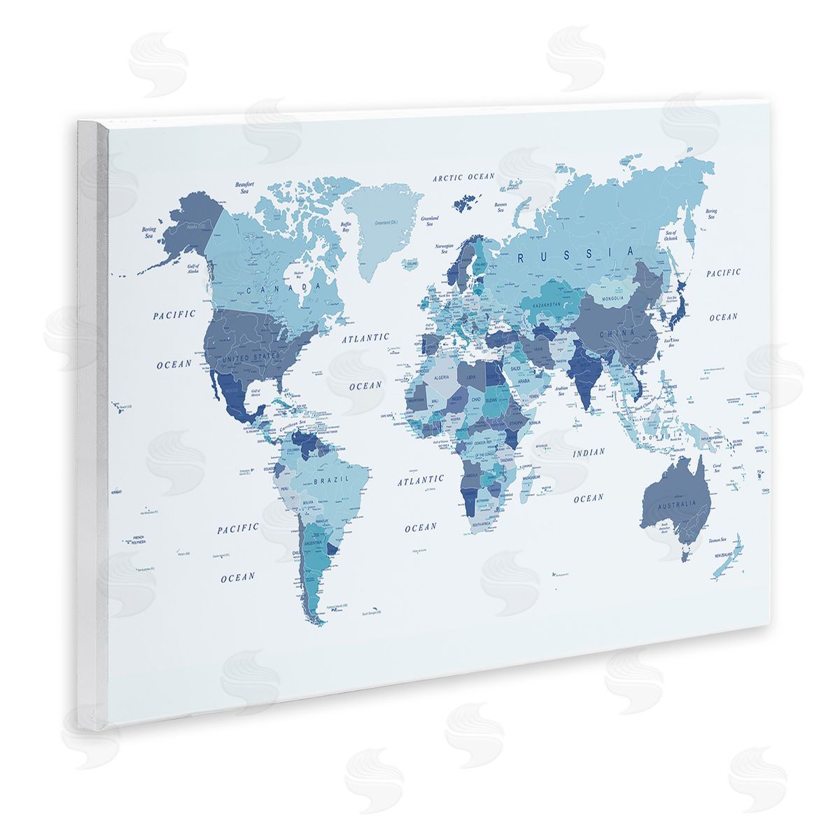 Urban Epiphany Traditional Blue Map Wooden Wall Plaque Art Print