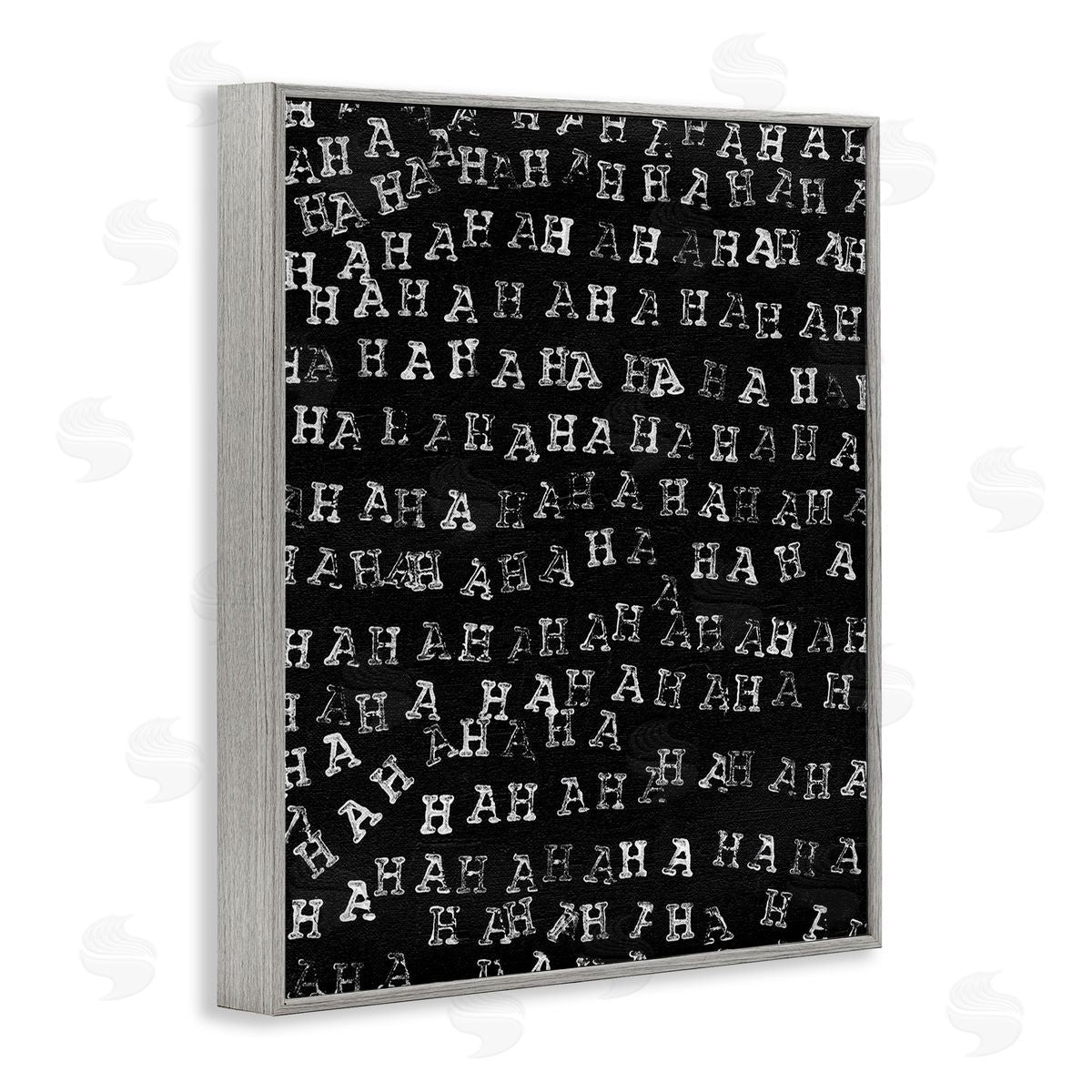 Jodi Fuchs Haha Typography Pattern Gray Framed Giclee Wall Art Print